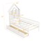 Pine Wood Twin Size Montessori Bed with Storage Drawers, Guardrails and House Design